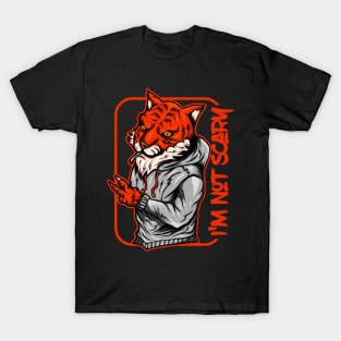 Tiger Swagger Wearing Hoodie and Cig (I'm not Scary) T-Shirt